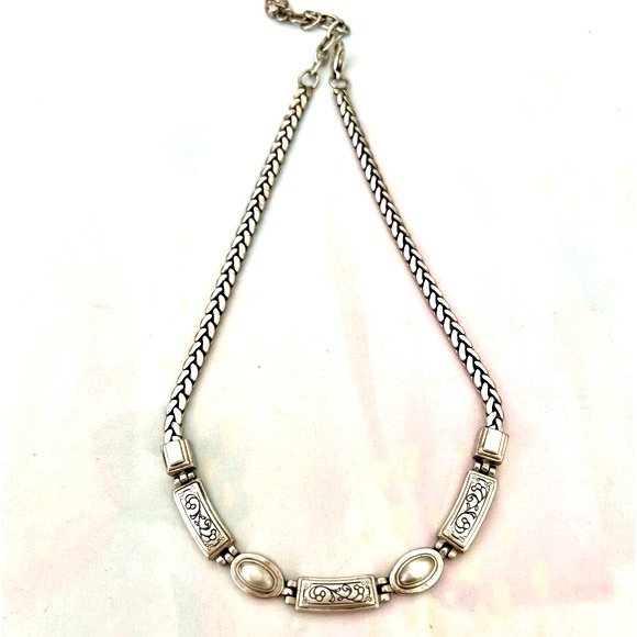 Brighton Etched Linked Panels Bracelet, Adjustable Length, Silver Plated EUC - Picture 4 of 9